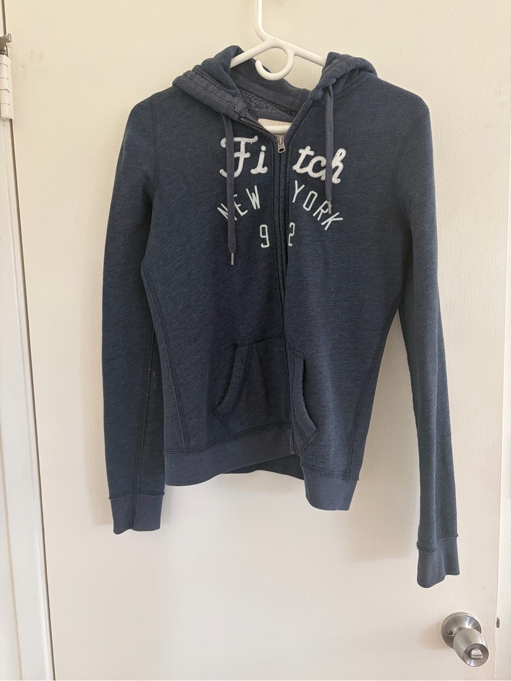Abercrombie & Fitch Navy Zip-Up Hoodie Sweatshirt - Women